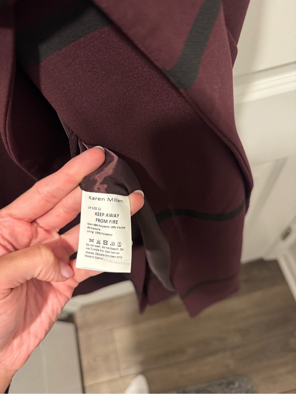 NWT Karen Millen Premium Compact Stretch Check Sleeveless Coat Size US 8/UK 12 - Picture 7 of 7